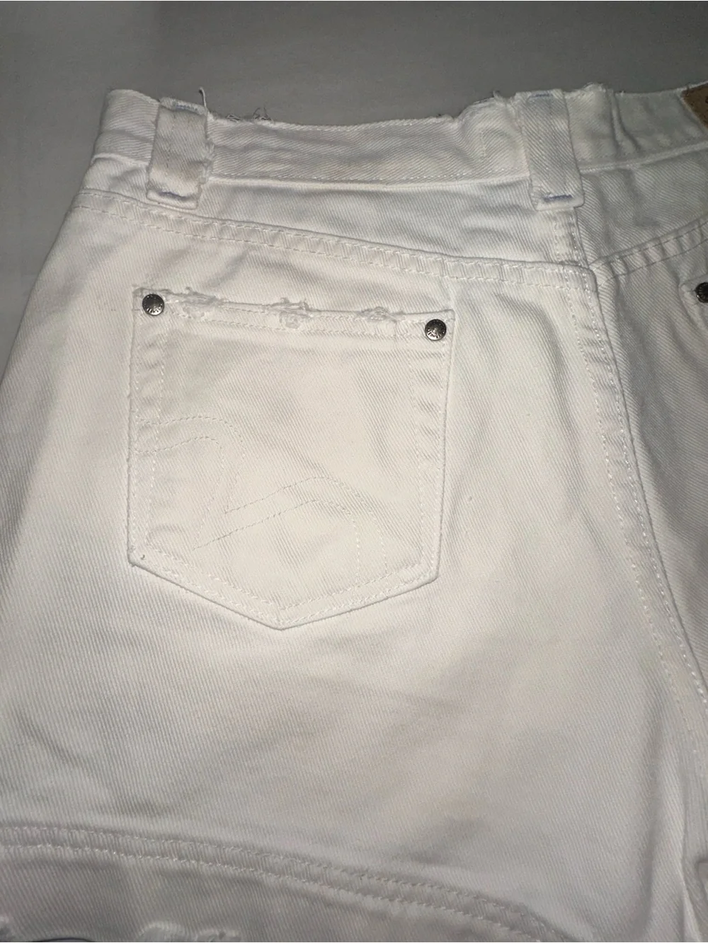 Hydraulic White Denim Distressed Shorts